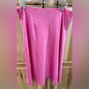 Becca Tilley x BarIII Vibrant Lightweight Coquette Pink Feminine Silky Skirt